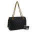 VINTAGE CHANEL MATELASSE CHAIN SHOULDER BAG BLACK LAMB SKIN GOLD HARDWARE 90331672