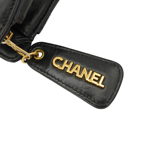 VINTAGE CHANEL MATELASSE CHAIN SHOULDER BAG BLACK LAMB SKIN GOLD HARDWARE 90334155