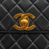 VINTAGE CHANEL MATELASSE CHAIN SHOULDER BAG BLACK LAMB SKIN GOLD HARDWARE 90337293