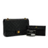 VINTAGE CHANEL MATELASSE CHAIN SHOULDER BAG BLACK LAMB SKIN GOLD HARDWARE 90338353