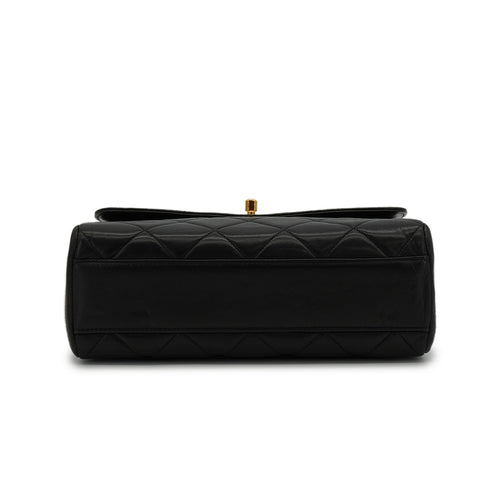 VINTAGE CHANEL MATELASSE CHAIN SHOULDER BAG BLACK LAMB SKIN GOLD HARDWARE 90339971