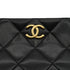 VINTAGE CHANEL MATELASSE CHAIN SHOULDER BAG BLACK LAMB SKIN GOLD HARDWARE 90340150