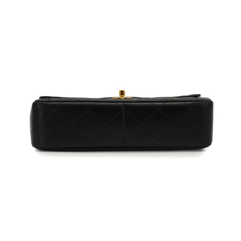 VINTAGE CHANEL MATELASSE CHAIN SHOULDER BAG BLACK LAMB SKIN GOLD HARDWARE 90340386