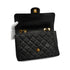 VINTAGE CHANEL MATELASSE CHAIN SHOULDER BAG BLACK LAMB SKIN GOLD HARDWARE 90340386