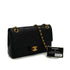 VINTAGE CHANEL MATELASSE CHAIN SHOULDER BAG BLACK LAMB SKIN GOLD HARDWARE 90340903