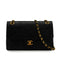 VINTAGE CHANEL MATELASSE CHAIN SHOULDER BAG BLACK LAMB SKIN GOLD HARDWARE 90340903
