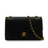 VINTAGE CHANEL MATELASSE CHAIN SHOULDER BAG BLACK LAMB SKIN GOLD HARDWARE 90340903