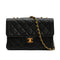 VINTAGE CHANEL MATELASSE CHAIN SHOULDER BAG BLACK LAMB SKIN GOLD HARDWARE 90342580