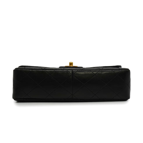 VINTAGE CHANEL MATELASSE CHAIN SHOULDER BAG BLACK LAMB SKIN GOLD HARDWARE 90342580