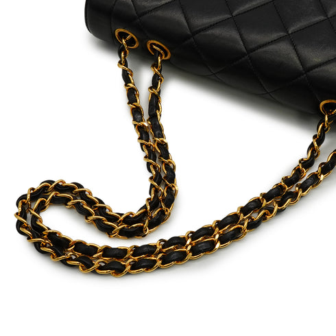 VINTAGE CHANEL MATELASSE CHAIN SHOULDER BAG BLACK LAMB SKIN GOLD HARDWARE 90342580
