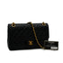 VINTAGE CHANEL MATELASSE CHAIN SHOULDER BAG BLACK LAMB SKIN GOLD HARDWARE 90342727