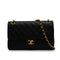 VINTAGE CHANEL MATELASSE CHAIN SHOULDER BAG BLACK LAMB SKIN GOLD HARDWARE 90342727