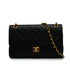 VINTAGE CHANEL MATELASSE CHAIN SHOULDER BAG BLACK LAMB SKIN GOLD HARDWARE 90342727