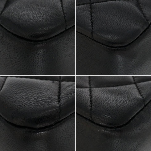 VINTAGE CHANEL MATELASSE CHAIN SHOULDER BAG BLACK LAMB SKIN GOLD HARDWARE 90342727