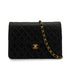 VINTAGE CHANEL MATELASSE CHAIN SHOULDER BAG BLACK LAMB SKIN GOLD HARDWARE 90343937