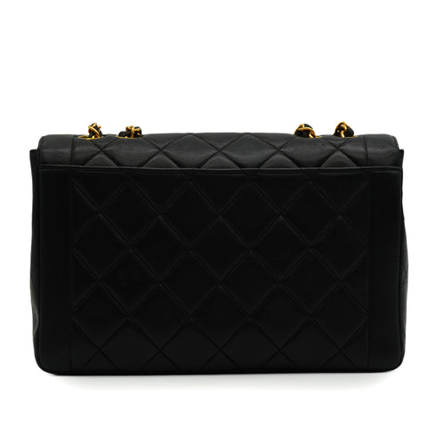 VINTAGE CHANEL MATELASSE CHAIN SHOULDER BAG BLACK LAMB SKIN GOLD HARDWARE 90343952