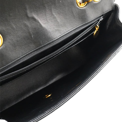 VINTAGE CHANEL MATELASSE CHAIN SHOULDER BAG BLACK LAMB SKIN GOLD HARDWARE 90343952