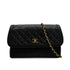 VINTAGE CHANEL MATELASSE CHAIN SHOULDER BAG BLACK LAMB SKIN GOLD HARDWARE 90344379