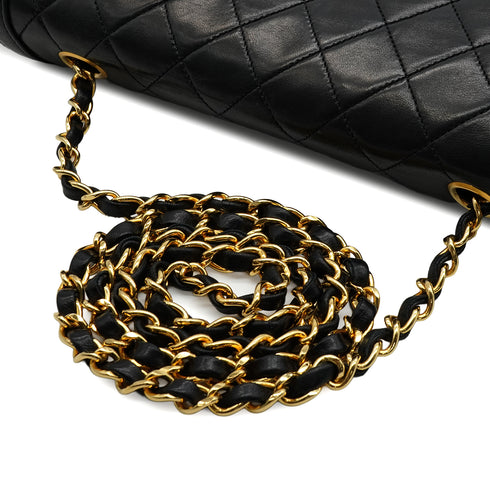 VINTAGE CHANEL MATELASSE CHAIN SHOULDER BAG BLACK LAMB SKIN GOLD HARDWARE 90344379