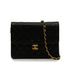 VINTAGE CHANEL MATELASSE PUSH LOCK CHAIN SHOULDER BAG BLACK LAMB SKIN GOLD HARDWARE 90348247