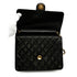VINTAGE CHANEL MATELASSE PUSH LOCK CHAIN SHOULDER BAG BLACK LAMB SKIN GOLD HARDWARE 90348247