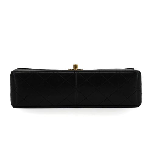 VINTAGE CHANEL MATELASSE CHAIN SHOULDER BAG BLACK LAMB SKIN GOLD HARDWARE 90348521