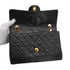 VINTAGE CHANEL MATELASSE CHAIN SHOULDER BAG BLACK LAMB SKIN GOLD HARDWARE 90348521