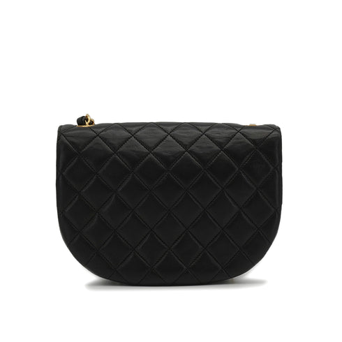 VINTAGE CHANEL MATELASSE CHAIN SHOULDER BAG BLACK LAMB SKIN GOLD HARDWARE 90349835