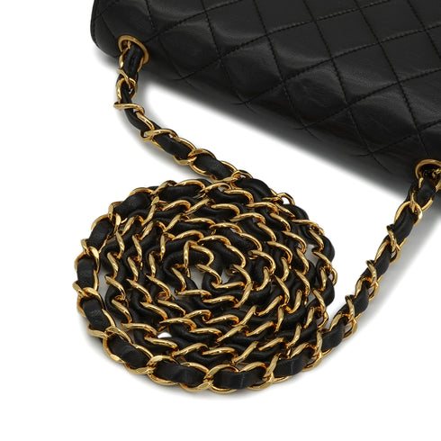 VINTAGE CHANEL MATELASSE CHAIN SHOULDER BAG BLACK LAMB SKIN GOLD HARDWARE 90349835
