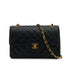 VINTAGE CHANEL MATELASSE CHAIN SHOULDER BAG BLACK LAMB SKIN GOLD HARDWARE 90319589