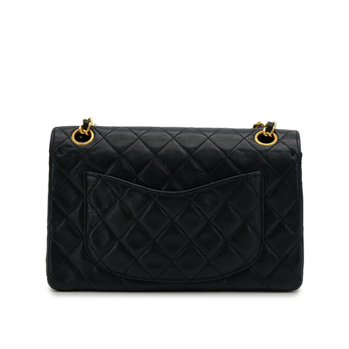 VINTAGE CHANEL MATELASSE CHAIN SHOULDER BAG BLACK LAMB SKIN GOLD HARDWARE 90319589