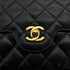 VINTAGE CHANEL MATELASSE CHAIN SHOULDER BAG BLACK LAMB SKIN GOLD HARDWARE 90319589
