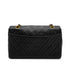 VINTAGE CHANEL MATELASSE CHAIN SHOULDER BAG BLACK LAMB SKIN GOLD HARDWARE 90324826