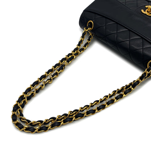 VINTAGE CHANEL MATELASSE CHAIN SHOULDER BAG BLACK LAMB SKIN GOLD HARDWARE 90324826