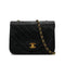 VINTAGE CHANEL MATELASSE CHAIN SHOULDER BAG BLACK LAMB SKIN GOLD HARDWARE 90326745