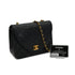 VINTAGE CHANEL MATELASSE CHAIN SHOULDER BAG BLACK LAMB SKIN GOLD HARDWARE 90326745