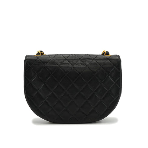 VINTAGE CHANEL MATELASSE CHAIN SHOULDER BAG BLACK LAMB SKIN GOLD HARDWARE 90326851