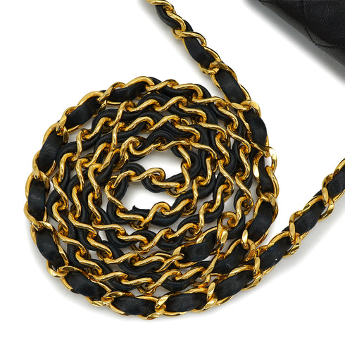 VINTAGE CHANEL MATELASSE CHAIN SHOULDER BAG BLACK LAMB SKIN GOLD HARDWARE 90326851