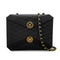 VINTAGE CHANEL MATELASSE CHAIN SHOULDER BAG BLACK SATIN GOLD HARDWARE 90327392