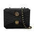 VINTAGE CHANEL MATELASSE CHAIN SHOULDER BAG BLACK SATIN GOLD HARDWARE 90327392