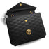 VINTAGE CHANEL MATELASSE CHAIN SHOULDER BAG BLACK SATIN GOLD HARDWARE 90327392