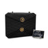 VINTAGE CHANEL MATELASSE CHAIN SHOULDER BAG BLACK SATIN GOLD HARDWARE 90327392