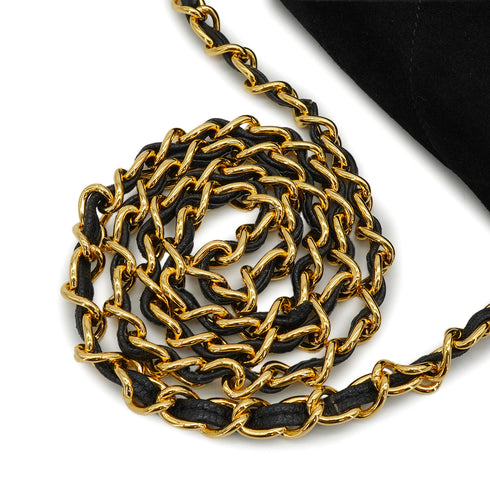 VINTAGE CHANEL MATELASSE COCOMARK CHAIN SHOULDER BAG BLACK SUEDE GOLD HARDWARE 90328714