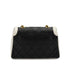 VINTAGE CHANEL MATELASSE CHAIN SHOULDER BAG BLACK WHITE LAMB SKIN GOLD HARDWARE 90326672