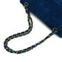 VINTAGE CHANEL SINGLE FLAP CHAIN SHOULDER MAGAZINE HOLDER BAG BLUE VELVET GOLD HARDWARE 90343010