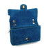 VINTAGE CHANEL SINGLE FLAP CHAIN SHOULDER MAGAZINE HOLDER BAG BLUE VELVET GOLD HARDWARE 90343010