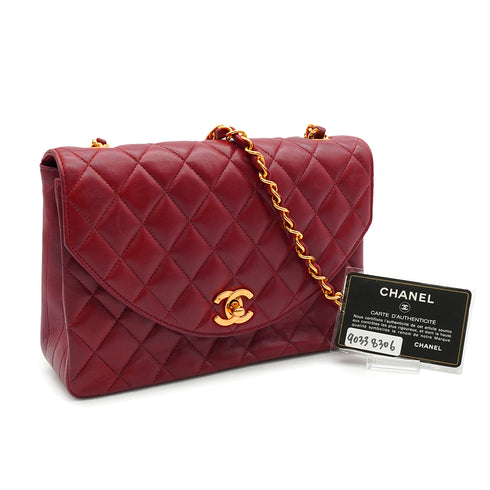 VINTAGE CHANEL MATELASSE CHAIN SHOULDER BAG BORDEAUX LAMB SKIN GOLD HARDWARE 90338306