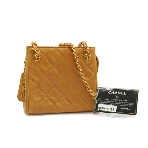 VINTAGE CHANEL MATELASSE CHAIN SHOULDER BAG BROWN LAMB SKIN GOLD HARDWARE 90340143