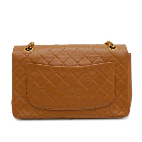 VINTAGE CHANEL MATELASSE CHAIN SHOULDER BAG BROWN LAMB SKIN GOLD HARDWARE 90344575