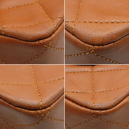 VINTAGE CHANEL MATELASSE CHAIN SHOULDER BAG BROWN LAMB SKIN GOLD HARDWARE 90344575